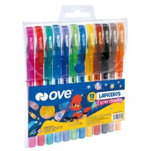 Bolígrafos Escarchados Ove X 12 Colores