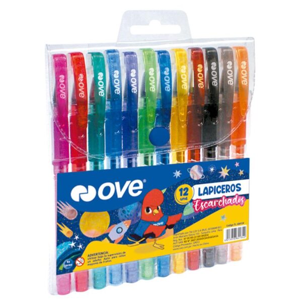 Bolígrafos Escarchados Ove X 12 Colores