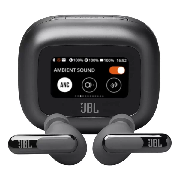 Audífonos bluetooth True Wireless JBL Live Beam 3 cancelación activa de ruido, resistencia IP55, duración máx. 48 horas con estuche de carga, negro