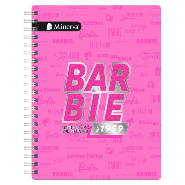 Cuaderno Cuadriculado Anillado Minerva A4 Barbie Surtido 150 Hojas - Image 4