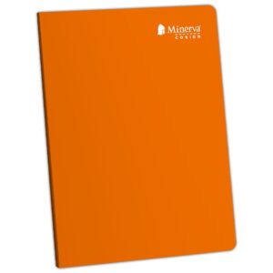 Cuaderno Triple Renglón Deluxe Minerva Cosido Naranja 80 Hojas